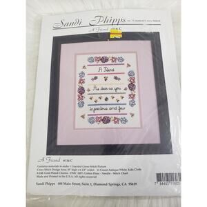 Sandi Phipps Counted Cross Stitch Kit A Friend‎ Vintage Butterfly Bumblebee Bee